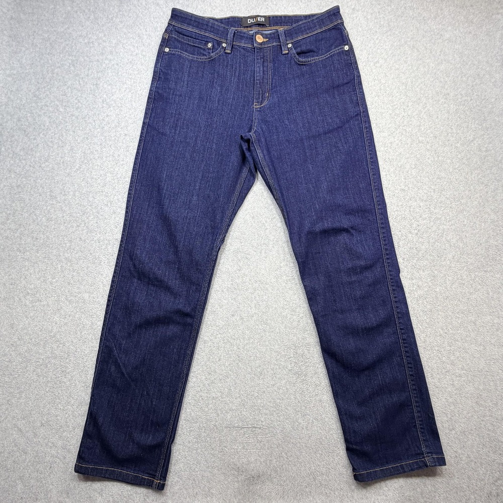 DU/ER Jeans Mens 32x32 Blue Dark Wash L2X Athletic Straight Performance Denim